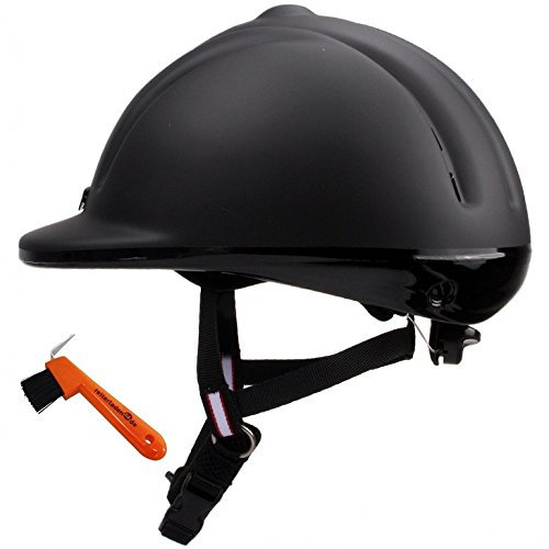 RL24 - Reithelm Youngster von Casco inkl. Hufkratzer | Reitkappe für Damen, Herren & Kinder | geringes Eigengewicht & Gute Belüftung | Helm zum Reiten | Reiterhelm in Schwarz | Größe M (57-58 cm)