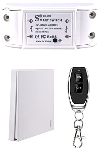 COLOROCK Wireless Remote Lights Switch Kit, 90-264V No Wiring Quick Create or Relocate On/Off Remote Control Switch for House Lighting