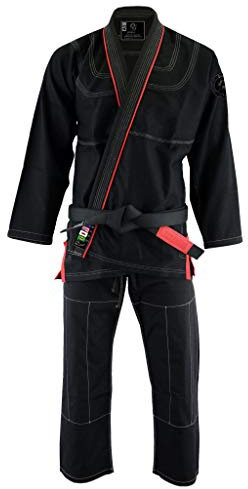UFG - Classic Brazilian Jiu Jitsu - BJJ Kimono Gi Uniform Kids Adults Unisex (Black, A-1)