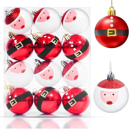 Adornos para árbol de Navidad, Resistente a Las roturas, Adornos para el árbol de Navidad para Vacaciones de la Boda de la decoración de la Fiesta Grande Bola Colgante (Oro, 24pcs 8cm)