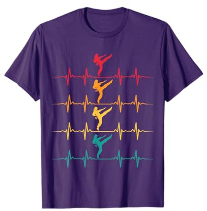 Karate Taekwondo Martial Arts Heartbeat Vintage Women Girls T-Shirt