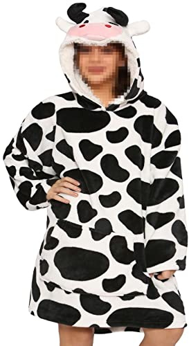 A2Z Unisex Mens Ladies Oversized Kangaroo Pocket - Snuggle 950 Cow Adult One Size