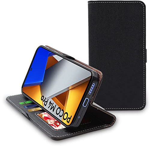 ebestStar - Coque pour Xiaomi Poco M4 Pro 4G, Etui Portefeuille Protection, Housse Pochette PU Cuir Porte Carte, Noir