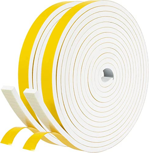 Dichtungsband Selbstklebend Türdichtung für Türen Fenster, 12mm(B) x6mm(D)/8m(L) Schaumstoffband Gummidichtung für Kollision Siegel Schalldämmung Weiß