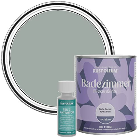 Rust-Oleum Grey Water-Resistant Bathroom Tile Paint in Gloss Finish - Pitch Grey 750ml