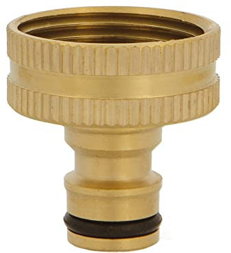 Amig - Adaptador para Unión de Grifo con Manguera - 1 - Conexión Rápida y Fácil para Mangueras de Agua - Resistente a la Corrosión y a las Inclemencias del Tiempo - Latón - Mate