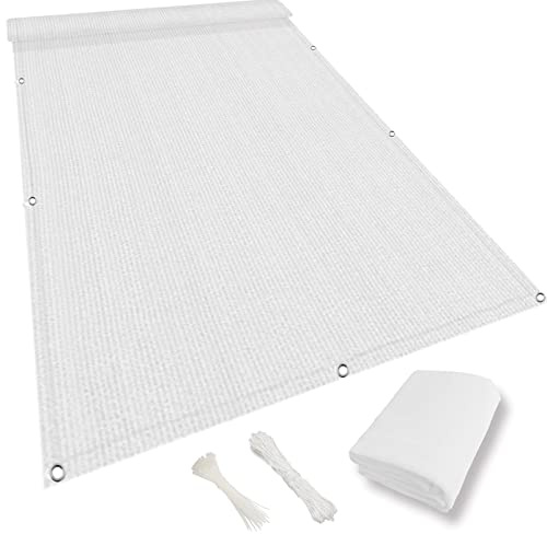 NINGBAI Brise Vue Occultant 135 x 650 cm Écran Brise-Vue, Pare-Vue De Jardin, Couverture De Confidentialité Tissu HDPE 220g/m², Résistant aux UV, pour Balcon et Clôture Porches, Blanc