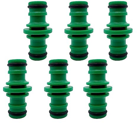 Cretty-Meet 6pcs Double End Hose Connectors - Tap Connectors for Garden Irrigation (Green)