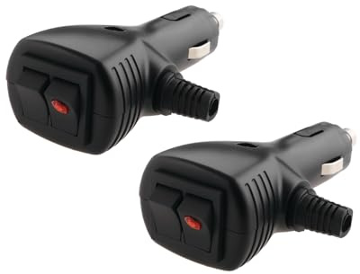 Be In Your Mind 2 enchufes para encendedor de cigarrillos de coche de 12 V/24 V, enchufe de encendedor de cigarrillos de 10 A con indicador LED para cargadores de coche, aspirador GPS