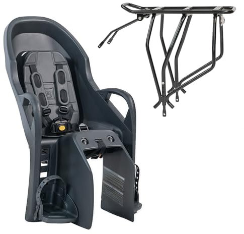 Burley Dash RM | Rack-Mounted Child Bike Seat with Padded Seating, Adjustable Fit & Footrests, Secure 5-Point Harness