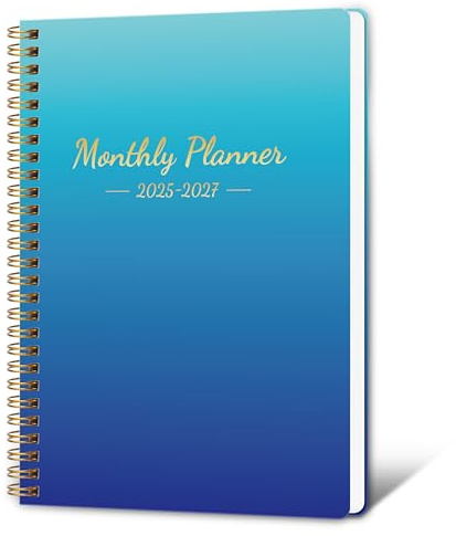 Agenda mensual 2026-2027, calendario 2025, planificador de 24 meses, enero 2026 a junio 2027, 7.4 x 9.4 pulgadas, organizador personal con objetivos mensuales, lista de tareas, rastreador de hábitos