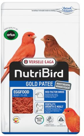 Versele-Laga NutriBird Gold Patee Kanarien rot | 5 kg | Gebrauchsfertiges Eifutter Futter für Kanarien, Einheimische Vögel & Exoten | Mit 100% natürlichem Honig angefeuchtet