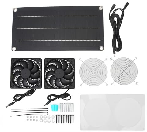 Pilipane Ventilatore Alimentato ad energia Solare, 10 W, 6 V, Portatile, in silicio monocristallino, Pannello Solare Laminato Pet, Kit per Serra, casetta per Animali, Raffreddamento