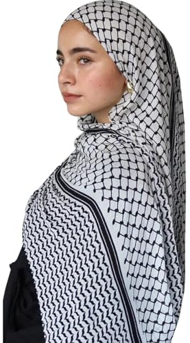 Palestine Scarf Chiffon Desert Head Neck Scarf | Palestinian Shawl Traditional Shemagh for Indoor Outdoor Wear Women Girls Desert Head Neck Chiffon Scarf Wrap Light Fashion