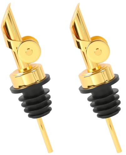 2 beccucci per olio in acciaio inox, per bottiglie di olio, chiusura antigoccia, con coperchio automatico, dosaggio preciso di olio d'oliva e aceto, previene gocce e sprechi, accessori da cucina