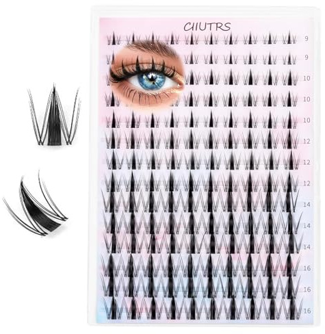 KLVGTIFS Pestañas Postizas Individuales, Mix DIY Naturales Pestañas Postizas Cluster Lashes Kit, Spiky Manga Kit Lashes Pelo a Pelo, Reutilizables Extensión de Eyelashes de Bricolaje en Casa