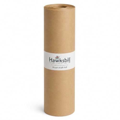 Hawksbill Brown Wrapping Paper Roll 760mm x 25m Brown Kraft Paper Wrapping Roll Perfect for Christmas Birthdays & Craft Projects