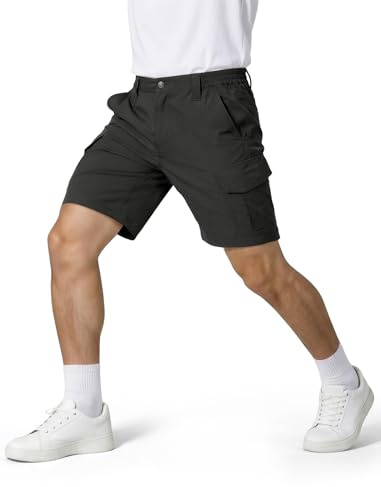 IGOLUMON Pantalones Cortos Cargo para Hombre, Bermudas Tácticas Elásticas de Secado Rápido con 6 Bolsillos, Shorts de Senderismo Ligeros para Verano y Pesca