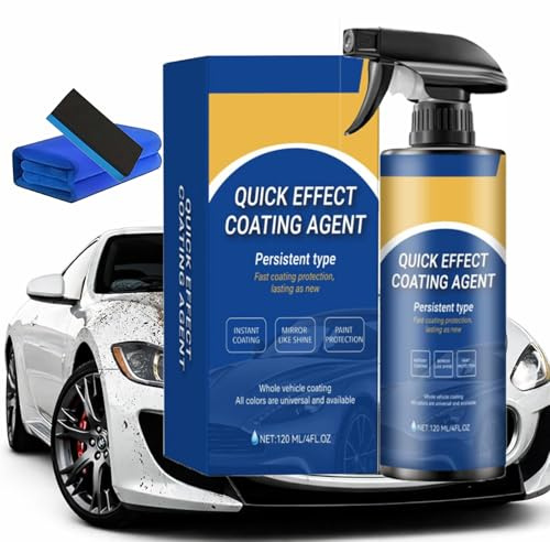 Nano Ceramic Coating Spray for Cars - Quick Effect Paint Protection, Waterless Wash & Polish | Hydrophobic Shield | Safe on All Surfaces | UV & Scratch Resistant (Set D)
