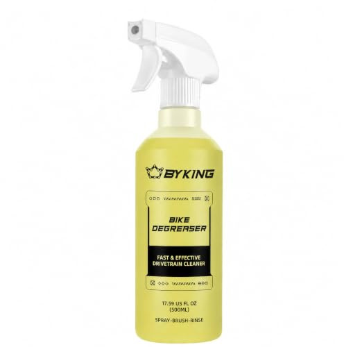 BYKING Bike Degreaser - Biodegradable Bike Chain Cleaner and Transmission Cleaner Spray - Easy Bicycle Cleaning Spray for Chain, Gears and Cassette, Drivetrain Cleaner for MTB Road Gravel BMX - 500ml