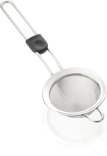 Leifheit Colador de cocina con mango fino, colador metálico con apoyo para el pulgar, colador fino con un orificio para colgar y 7,5 cm de diametro