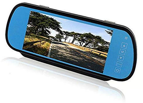 BW 7 Inch 16:9 TFT LCD Widescreen Car Monitor Car Rear View Mirror with Touch Button, HD 800(W) x 480(H) Resolution, Two Ways of Video input