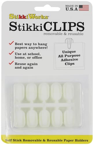 Stikki Works White Clips 20 per Pack Teacher Classroom Aid