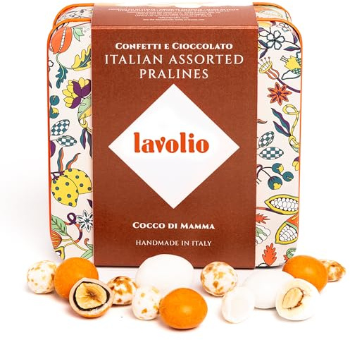 Lavolio KOCCO BELLO - Selección exquisita de pralines de chocolate rellenas de coco y frutos secos - Caja de regalo de chocolate italiano - Regalo gourmet para cualquier ocasión - Sin gluten - 150 g