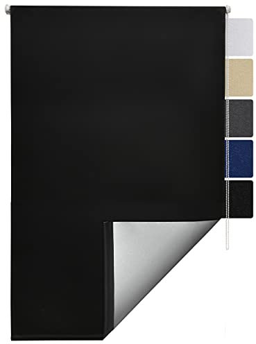Sol Royal Thermorollo SolReflect T42 Verdunkelungsrollo 55x160 cm Rollo Schwarz - Rollos für Fenster ohne Bohren mit Thermobeschichtung - Wärmeschutzrollo Thermo Rollo zum Klemmen, Klemmfix Rollo