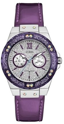 Guess Damen Analog Quarz Uhr mit Leder Armband W0775L6