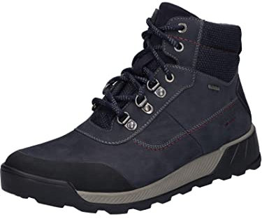 Josef Seibel Herren Schnürstiefeletten Raymond 56,Weite H (Weit),Wechselfußbett,wasserdicht,uebergangsstiefel,Blau (Indigo-Kombi),45 EU