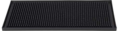 Buddy´s Bar - Barmatte, 30 x 15 cm, H: 1 cm, Abtropfmatte, Trocken-Matte für Geschirr, schnelles Trocknen von Gläsern, Kunststoff-Matte, Schwarz