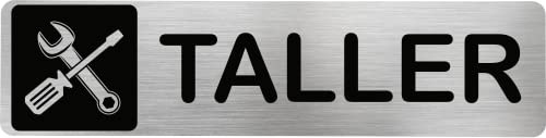 Becral® - Segnale in acciaio inossidabile TALLERES | Placca porta | Segnale informativa | Cartello porta 200 x 50 mm (rif.RD707014)