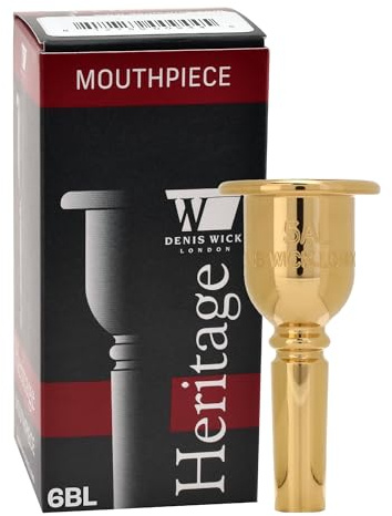 Denis Wick Heritage Trombone Mouthpiece Gold-Plated, 3180G-6BL - V-Type Backbore for Balanced Airflow & Tone - Large Shank Fitting Trombone Accessories for Effortless Articulation 25.4 x 6.26 x 6.66mm