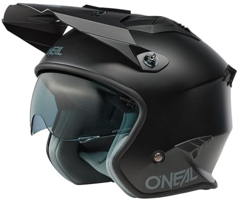 O'NEAL | Casco moto Enduro Adventure Street | norme di sicurezza ECE 22.05, calotta in ABS, visiera parasole integrata | Volt Helmet SOLID V.24 | adulto | nero | taglia L