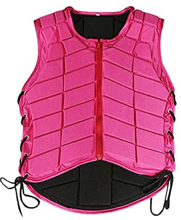 pistro Gilet protettivo equestre imbottito in EVA di sicurezza, protezione per il corpo di equitazione taglie forti - frontale con cerniera e traspirante - Donna-M