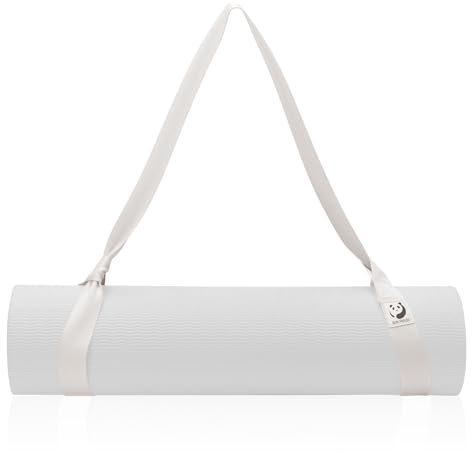Slim Panda Sangles de tapis de yoga pour le transport, sangle de tapis de yoga réglable (tapis de yoga non inclus) (blanc laiteux)
