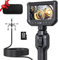 Endoskopkamera mit Licht, Qimic Zwei-Wege 360° Drehabr Endoskop Kamera, 4.3 1080P HD Rohrkamera Kanalkamera, IP67 Wassdicht 8 LEDs inspektionskamera 32G TF Karte/Tragetasche-1M Semi-Rigid Kabel