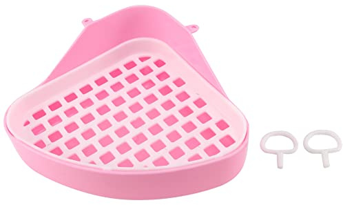 KJKVIVH Toilet Litter Tray,Small Animal Toilet Corner Potty, Pet Litter Trays Corner for, (Pink)