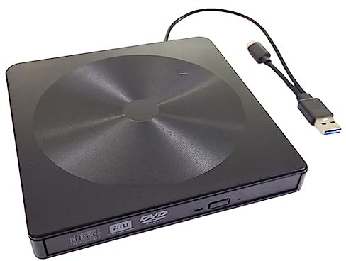 Gadpiparty Unità Cd Esterna Type Ultra Sottile e Leggera Lettore Dvd Multi-funzione Portatile Usb Compatibile Con Laptop e Desktop Design Classico e Silenzioso Facile Da Usare Senza