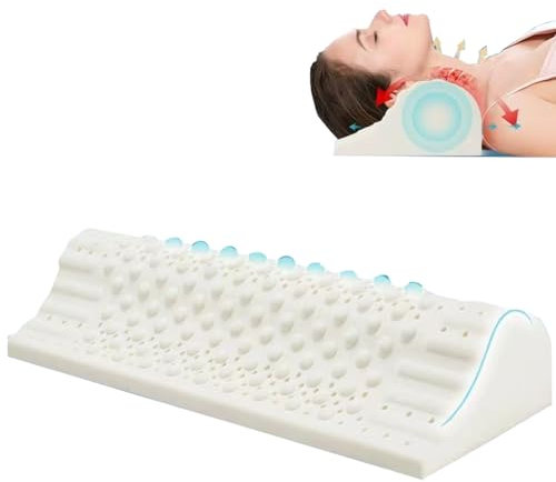 FEMRCATN Almohada de látex 100% Natural Premium, Almohada de tracción, Almohada ergonergonpara el Dolor de Cuello, Almohada para el Cuello, importación de Tailandia, Almohada médica Profesional