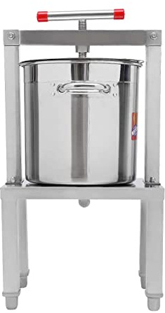Fruit Wine Press 3.5Gallon/13.25L Manual Juice Maker Stainless Steel Fruit and Wine Press Nature Juice Making Press Machine with T-Handle for Cider Apple Grape Tincture Vegetables Honey Cheese