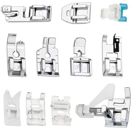VZU 11 Stück Nähfuß Nähmaschinen Zubehör für Haushaltsnähmaschinen, Multifunktions Nähfuß Nähmaschine Set Kompatibel mit W6, Brother, Singer, Privileg, Janome, Husqvarna und mehr