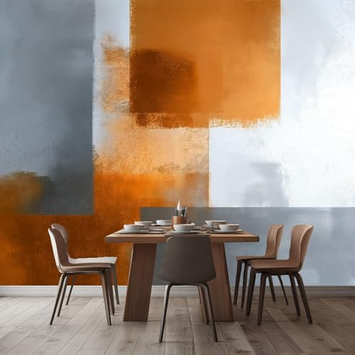 3D Panoramic Photo Wallpaper 98 x 69 inch (W x H), Light Gray Non-Woven Photo Wall Wall Mural for Bedroom Living Room Corridor - Premium Abstract Minimalism Modern Pattern