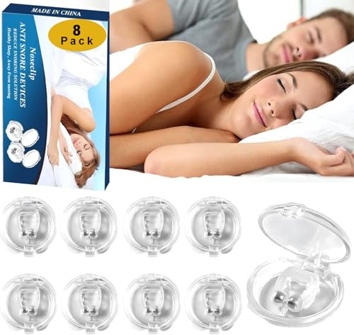 Pince à Nez Anti Ronflement, 8 Pièces Clip de Nez Dilatateur Nasal en Silicone Magnétique, Anti Ronflement Dilatateur Nasal Réutilisable Anti Ronflement Dilatateur Nasal
