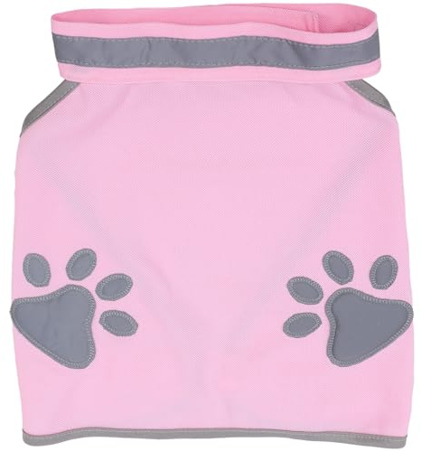 Levemolo Chaleco Reflectante para Perros Pequeños M Color Fluorescente Estampado de Patas, Chaleco de Seguridad Transpirable para Mascotas en Actividades al Aire Libre y Paseos Nocturnos