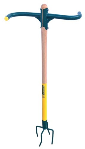 LEBORGNE - Rotogrif NaturOvert, Griffe Rotative 4 Dents - Manche en Bois PEFC 100% - Idéale pour la Préparation des Sols avant Culture - Outillage de Jardinage - coloris aléatoire
