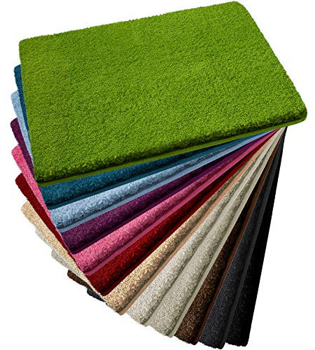 casa pura Badteppich Sky Soft - Flauschige, rutschfeste & Weiche Badematte | Bad & Duschvorleger für Badewanne Dusche & Toilette | Maschinenwaschbar & schnell trocknend | 50x60 cm - Limone