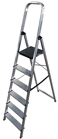Escalera domestica de Aluminio Altipesa (Aluminio, 6 PELDAÑOS)