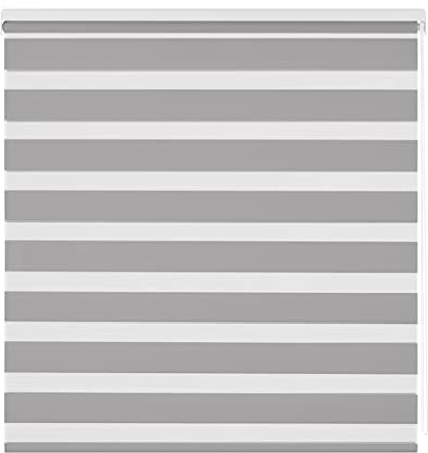 Estoralis Vera | Estor Enrollable Noche y Dia Diseño Moderno | Doble Tejido | Color Gris | 125 x 180 cm (Ancho/Alto) Tamaño Tela 122 x 175 cm | Estores para Ventanas y Puertas